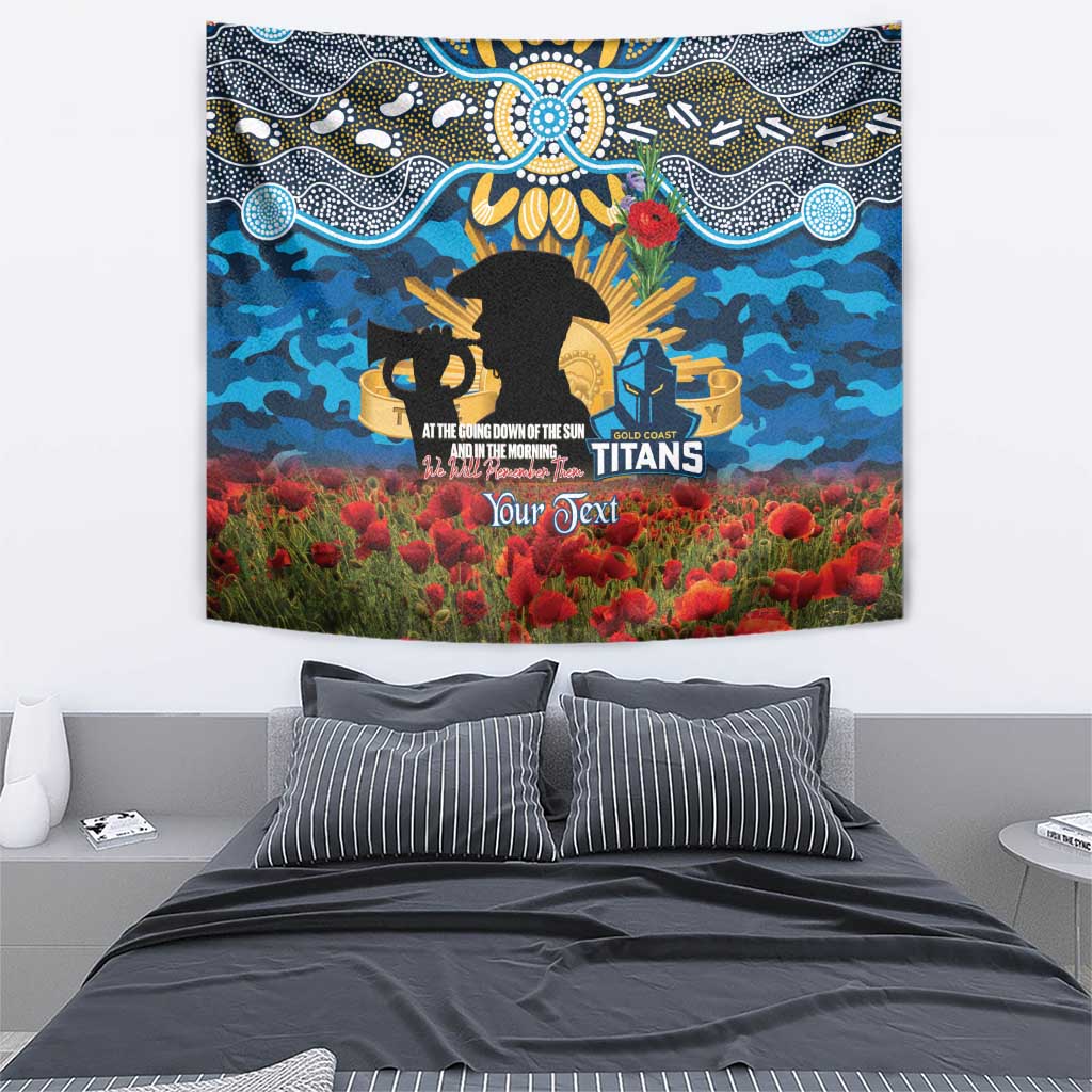 Personalised Titans Rugby ANZAC Day Tapestry Last Post Poppy We Will Remember Them