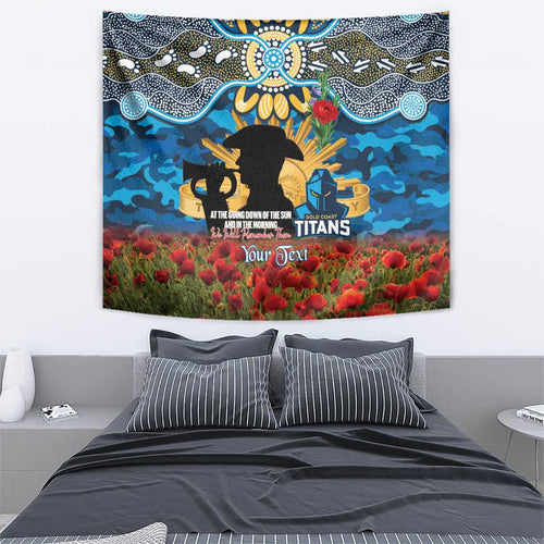 Personalised Titans Rugby ANZAC Day Tapestry Last Post Poppy We Will Remember Them
