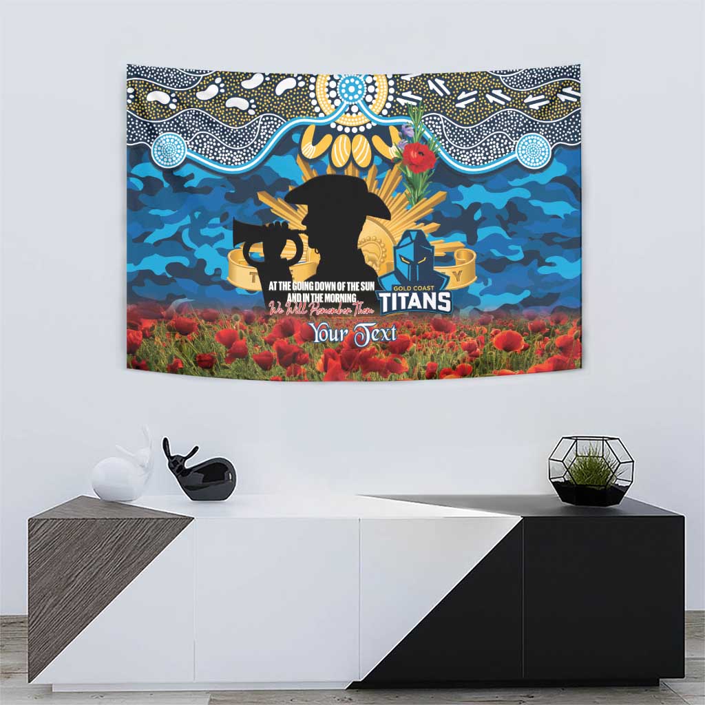 Personalised Titans Rugby ANZAC Day Tapestry Last Post Poppy We Will Remember Them
