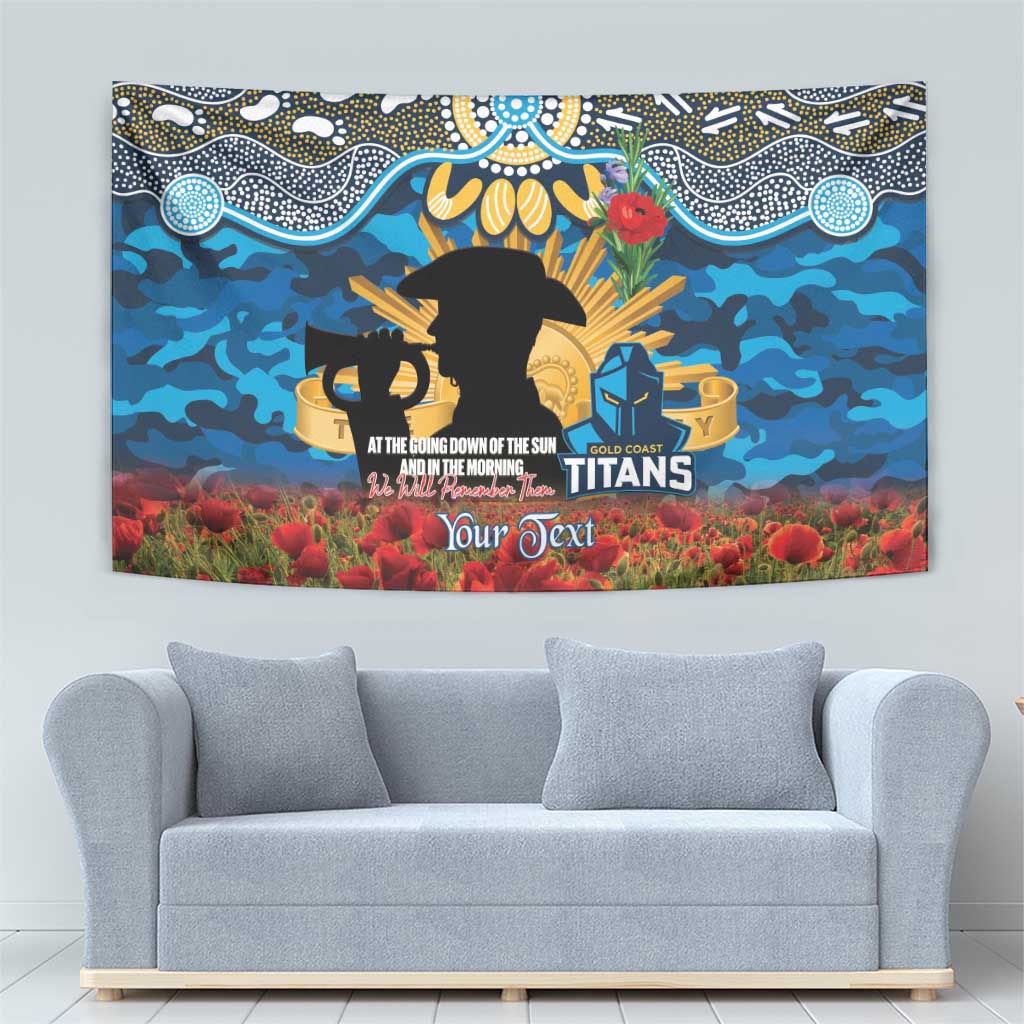 Personalised Titans Rugby ANZAC Day Tapestry Last Post Poppy We Will Remember Them