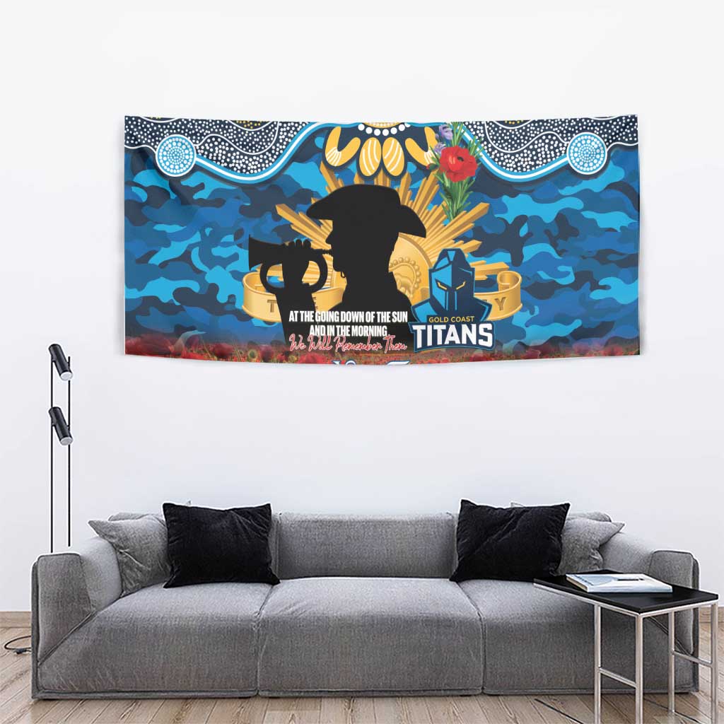 Personalised Titans Rugby ANZAC Day Tapestry Last Post Poppy We Will Remember Them