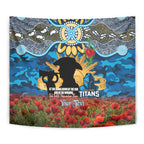 Personalised Titans Rugby ANZAC Day Tapestry Last Post Poppy We Will Remember Them