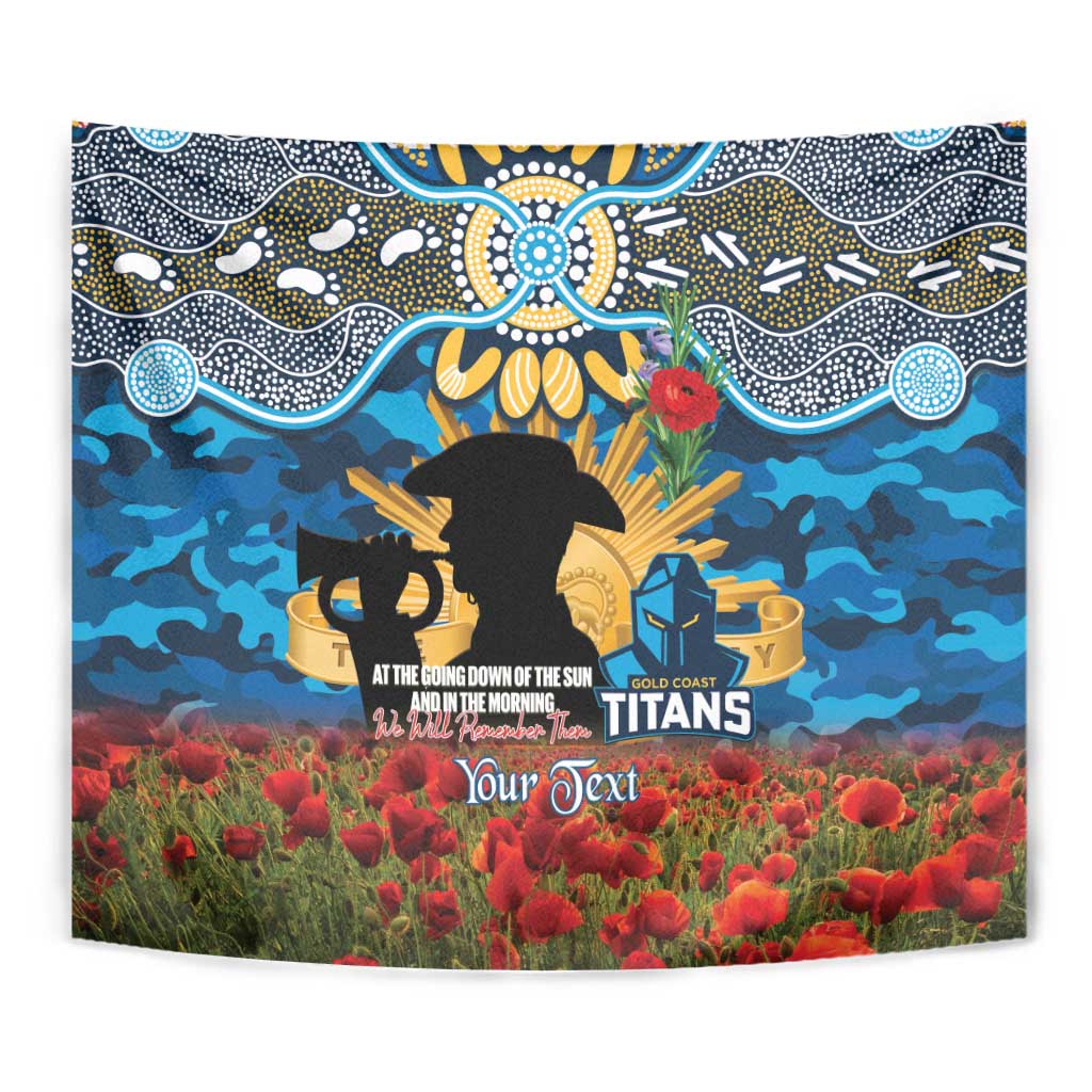 Personalised Titans Rugby ANZAC Day Tapestry Last Post Poppy We Will Remember Them