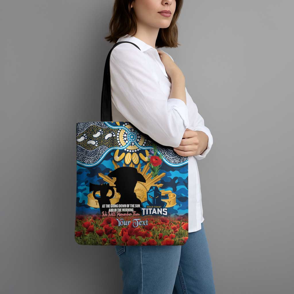 Personalised Titans Rugby ANZAC Day Tote Bag Last Post Poppy We Will Remember Them