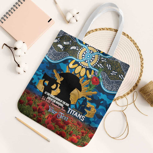 Personalised Titans Rugby ANZAC Day Tote Bag Last Post Poppy We Will Remember Them