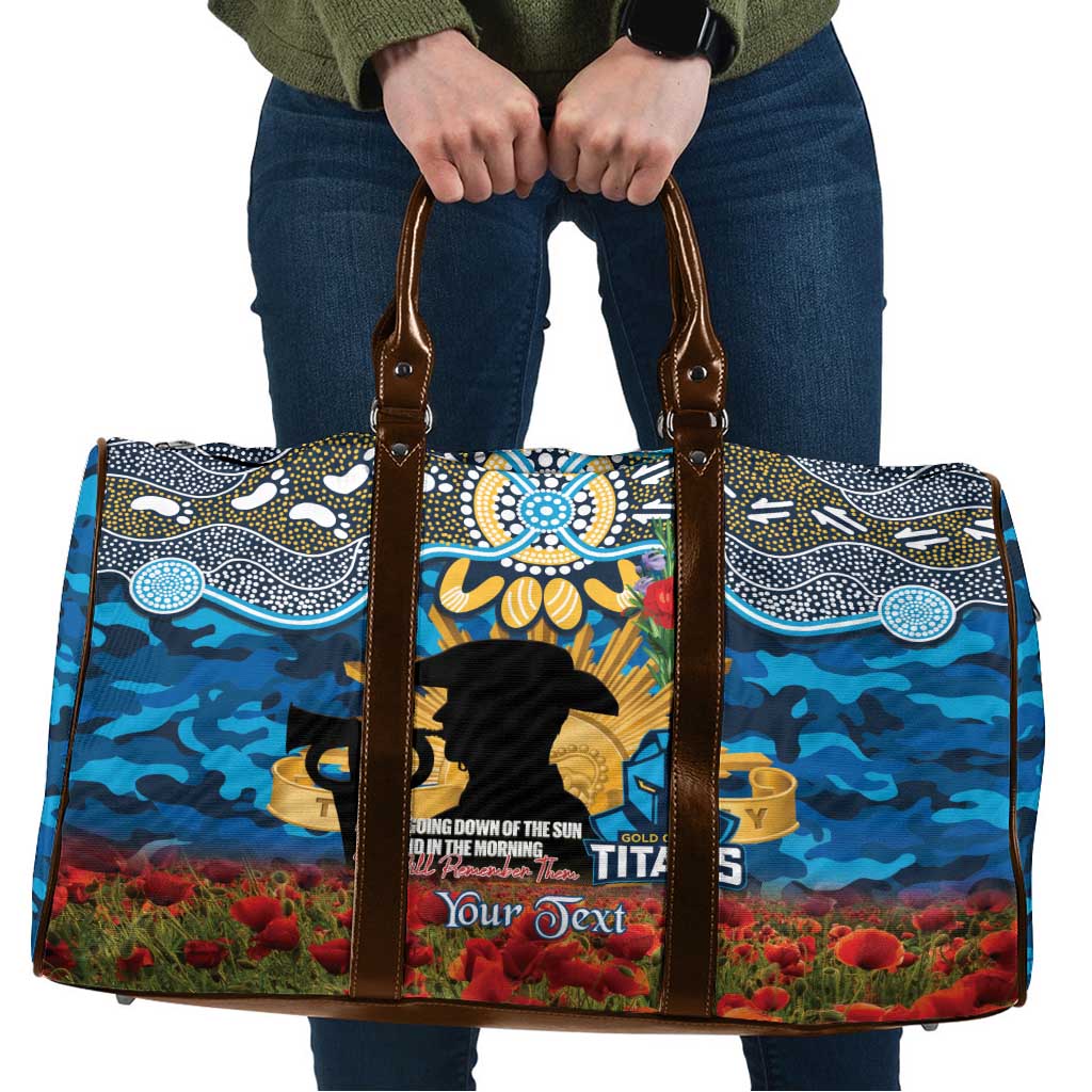 Personalised Titans Rugby ANZAC Day Travel Bag Last Post Poppy We Will Remember Them