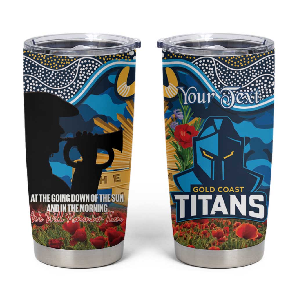 Personalised Titans Rugby ANZAC Day Tumbler Cup Last Post Poppy We Will Remember Them