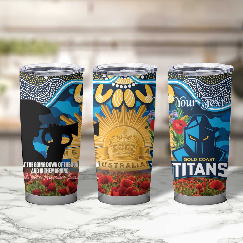 Personalised Titans Rugby ANZAC Day Tumbler Cup Last Post Poppy We Will Remember Them