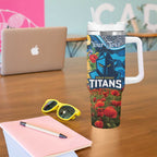Personalised Titans Rugby ANZAC Day Tumbler With Handle Last Post Poppy We Will Remember Them