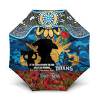 Personalised Titans Rugby ANZAC Day Umbrella Last Post Poppy We Will Remember Them