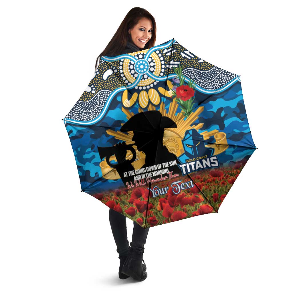 Personalised Titans Rugby ANZAC Day Umbrella Last Post Poppy We Will Remember Them