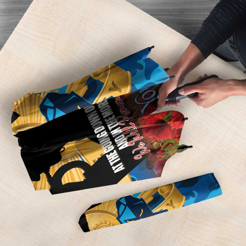 Personalised Titans Rugby ANZAC Day Umbrella Last Post Poppy We Will Remember Them