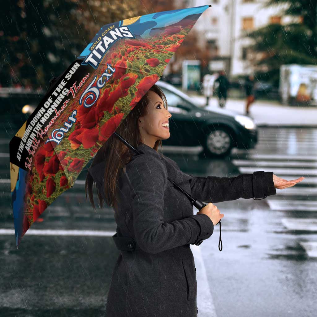 Personalised Titans Rugby ANZAC Day Umbrella Last Post Poppy We Will Remember Them