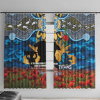 Personalised Titans Rugby ANZAC Day Window Curtain Last Post Poppy We Will Remember Them