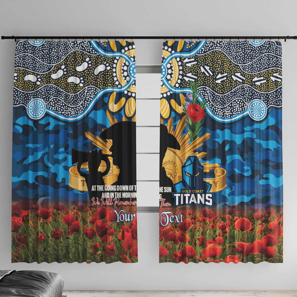 Personalised Titans Rugby ANZAC Day Window Curtain Last Post Poppy We Will Remember Them
