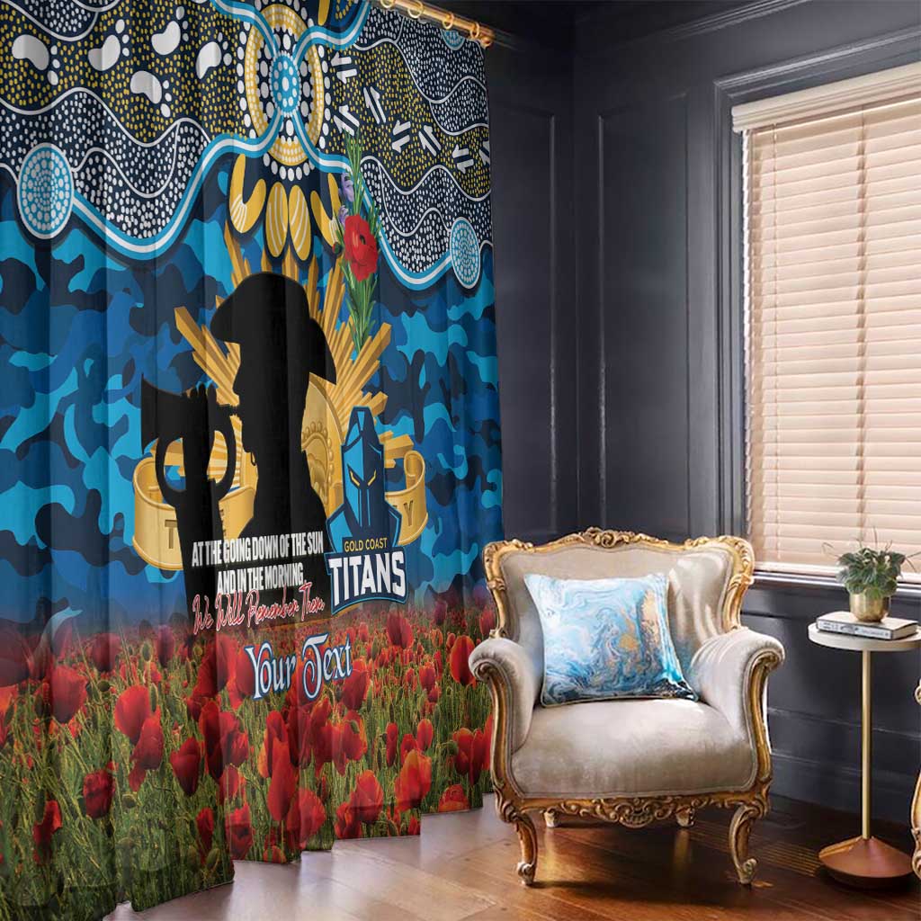 Personalised Titans Rugby ANZAC Day Window Curtain Last Post Poppy We Will Remember Them