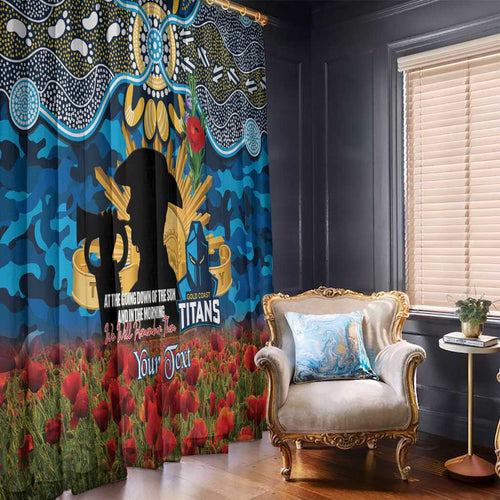 Personalised Titans Rugby ANZAC Day Window Curtain Last Post Poppy We Will Remember Them