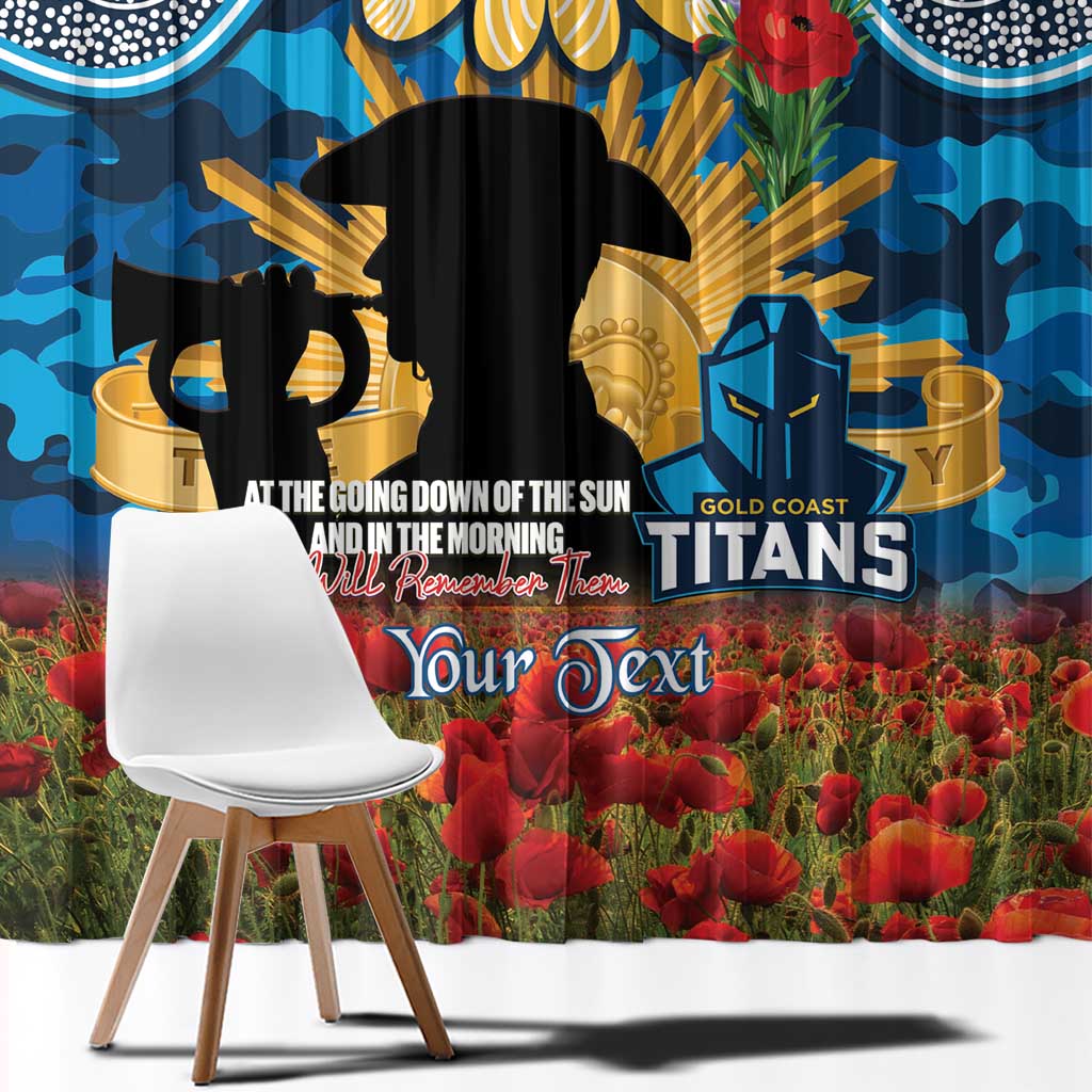 Personalised Titans Rugby ANZAC Day Window Curtain Last Post Poppy We Will Remember Them