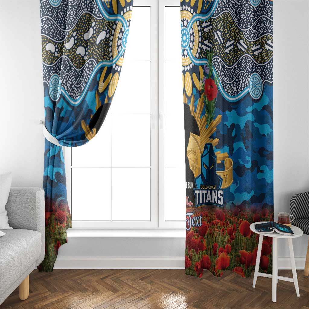 Personalised Titans Rugby ANZAC Day Window Curtain Last Post Poppy We Will Remember Them