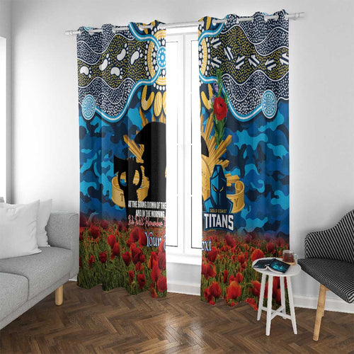 Personalised Titans Rugby ANZAC Day Window Curtain Last Post Poppy We Will Remember Them