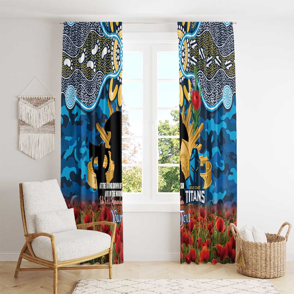 Personalised Titans Rugby ANZAC Day Window Curtain Last Post Poppy We Will Remember Them