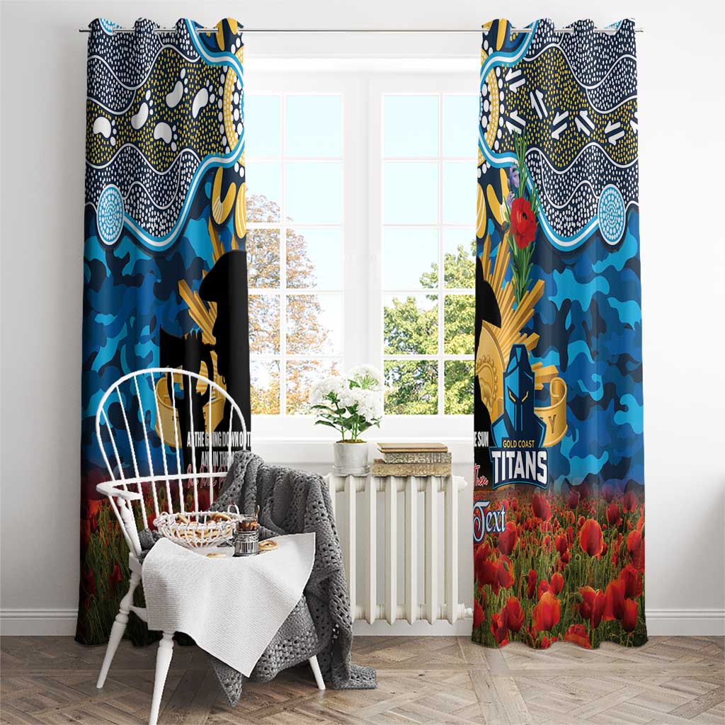 Personalised Titans Rugby ANZAC Day Window Curtain Last Post Poppy We Will Remember Them