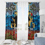 Personalised Titans Rugby ANZAC Day Window Curtain Last Post Poppy We Will Remember Them