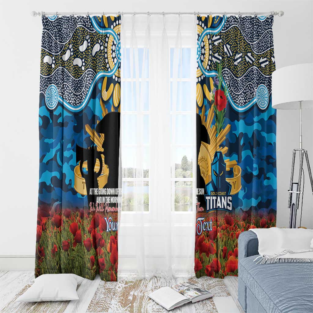 Personalised Titans Rugby ANZAC Day Window Curtain Last Post Poppy We Will Remember Them