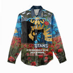 Personalised Titans Rugby ANZAC Day Women Casual Shirt Last Post Poppy We Will Remember Them