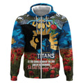 Personalised Titans Rugby ANZAC Day Zip Hoodie Last Post Poppy We Will Remember Them