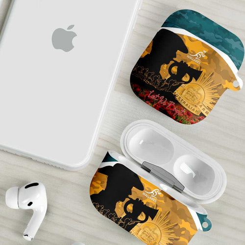 Wallabies ANZAC Day AirPods Case Last Post Poppy Lest We Forget
