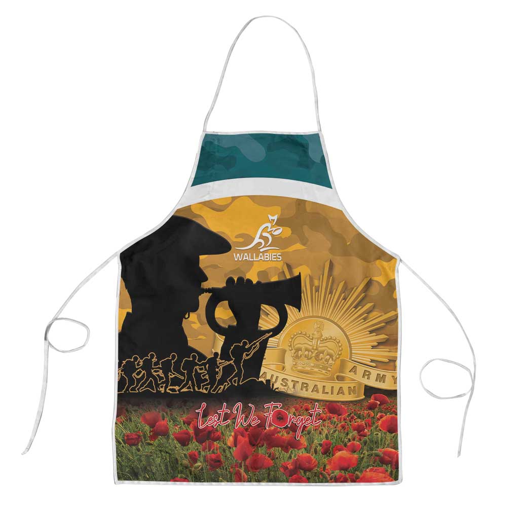 Wallabies ANZAC Day Apron Last Post Poppy Lest We Forget