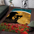 Wallabies ANZAC Day Area Rug Last Post Poppy Lest We Forget