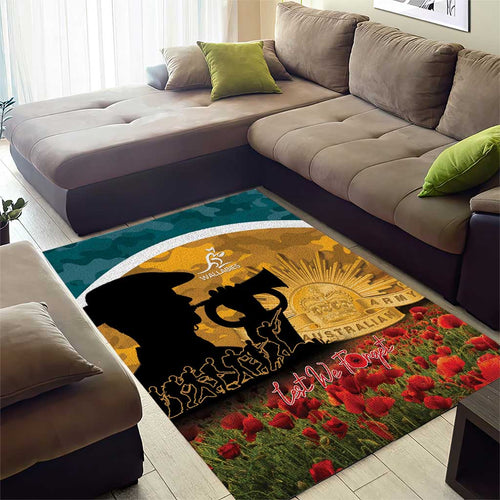 Wallabies ANZAC Day Area Rug Last Post Poppy Lest We Forget