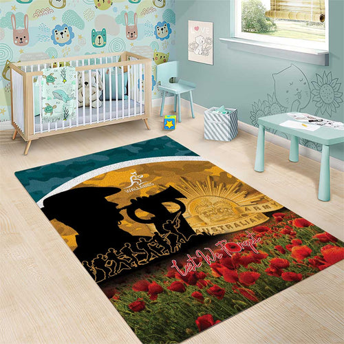 Wallabies ANZAC Day Area Rug Last Post Poppy Lest We Forget