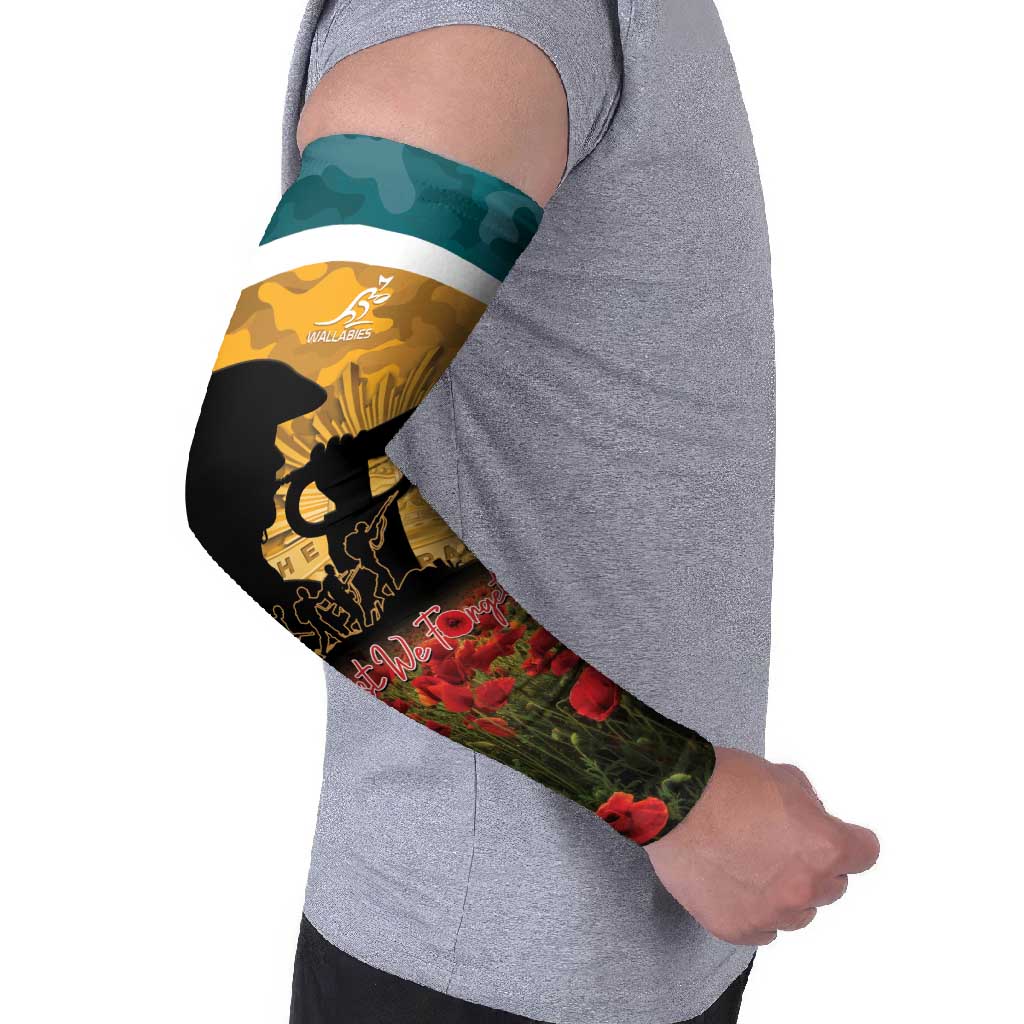 Personalised Wallabies ANZAC Day Arm Sleeves Last Post Poppy Lest We Forget