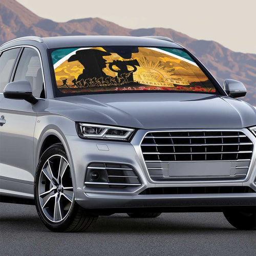 Wallabies ANZAC Day Auto Sun Shade Last Post Poppy Lest We Forget