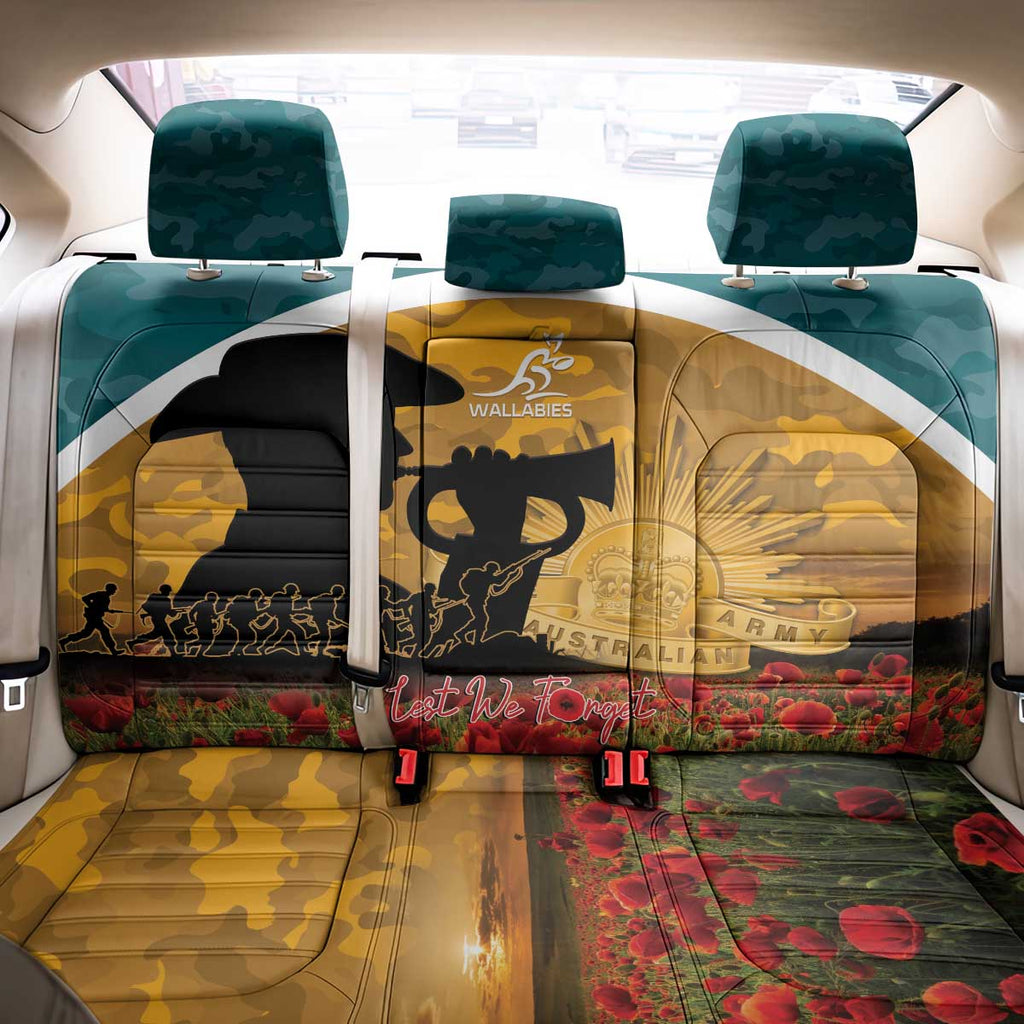 Wallabies ANZAC Day Back Car Seat Cover Last Post Poppy Lest We Forget