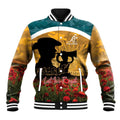 Personalised Wallabies ANZAC Day Baseball Jacket Last Post Poppy Lest We Forget