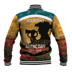 Personalised Wallabies ANZAC Day Baseball Jacket Last Post Poppy Lest We Forget
