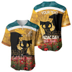 Personalised Wallabies ANZAC Day Baseball Jersey Last Post Poppy Lest We Forget