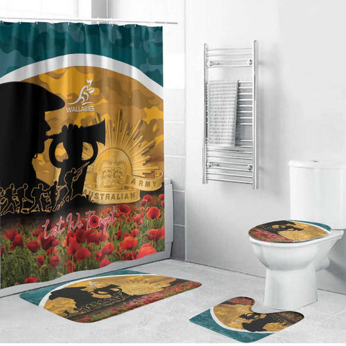 Wallabies ANZAC Day Bathroom Set Last Post Poppy Lest We Forget