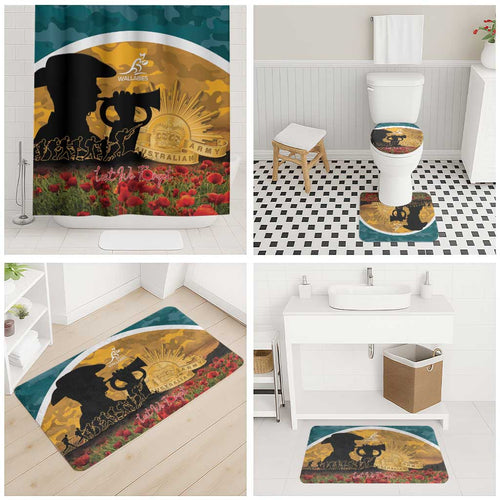 Wallabies ANZAC Day Bathroom Set Last Post Poppy Lest We Forget