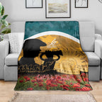 Wallabies ANZAC Day Blanket Last Post Poppy Lest We Forget