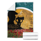 Wallabies ANZAC Day Blanket Last Post Poppy Lest We Forget