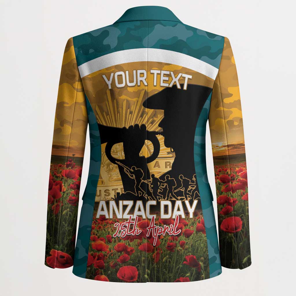 Personalised Wallabies ANZAC Day Blazer Last Post Poppy Lest We Forget