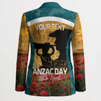 Personalised Wallabies ANZAC Day Blazer Last Post Poppy Lest We Forget