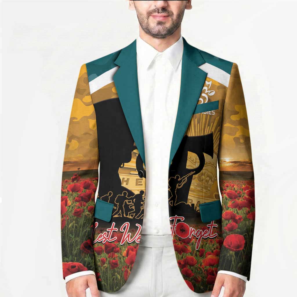 Personalised Wallabies ANZAC Day Blazer Last Post Poppy Lest We Forget