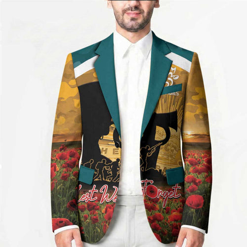 Personalised Wallabies ANZAC Day Blazer Last Post Poppy Lest We Forget