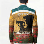 Personalised Wallabies ANZAC Day Blazer Last Post Poppy Lest We Forget